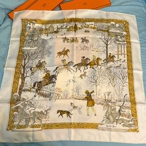 SOLD SOLD SOLD!!!!SALE SALE SALE Hermes silk scarf L hiver Philippe Ledoux